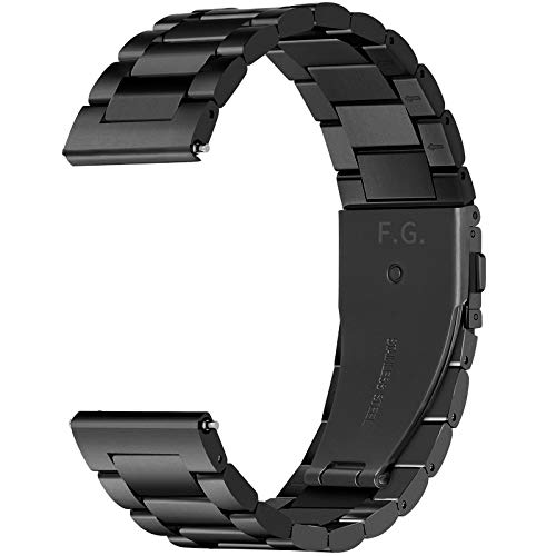 [Australia] - Fullmosa Quick Release Watch Band, Stainless Steel Watch Strap 16mm, 18mm, 20mm, 22mm or 24mm Black 