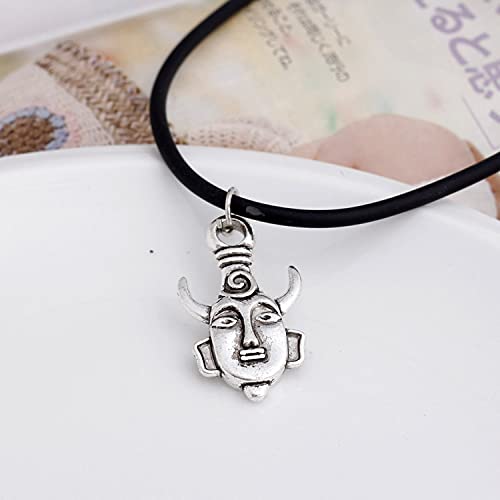 [Australia] - 2PCS One Set Unisex Dean Winchester Ring and Mask Amulet Pendant Necklace Stainless Steel The Supernatural Merchandise Dean's Smooth Band Rings,Size 6-12 