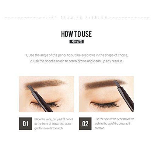 [Australia] - Triangular Point Eyebrow Pencil with Built-in Spoolie Brush for Easy on the Go Application in Brown 