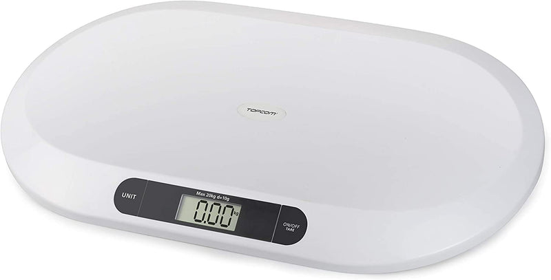 [Australia] - Marco Paul 20kg Electronic Baby Weighing Scales Infant Pet Bathroom Toddler Body Digital Scale for Babies or Small Animals Battery Operated White Multi-Function Baby Scale Monitor Health Growth 