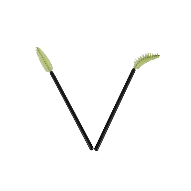 [Australia] - Yueton Pack of 100 Disposable Eyelash Brushes Wands Mascara Applicator (Black+Green) 