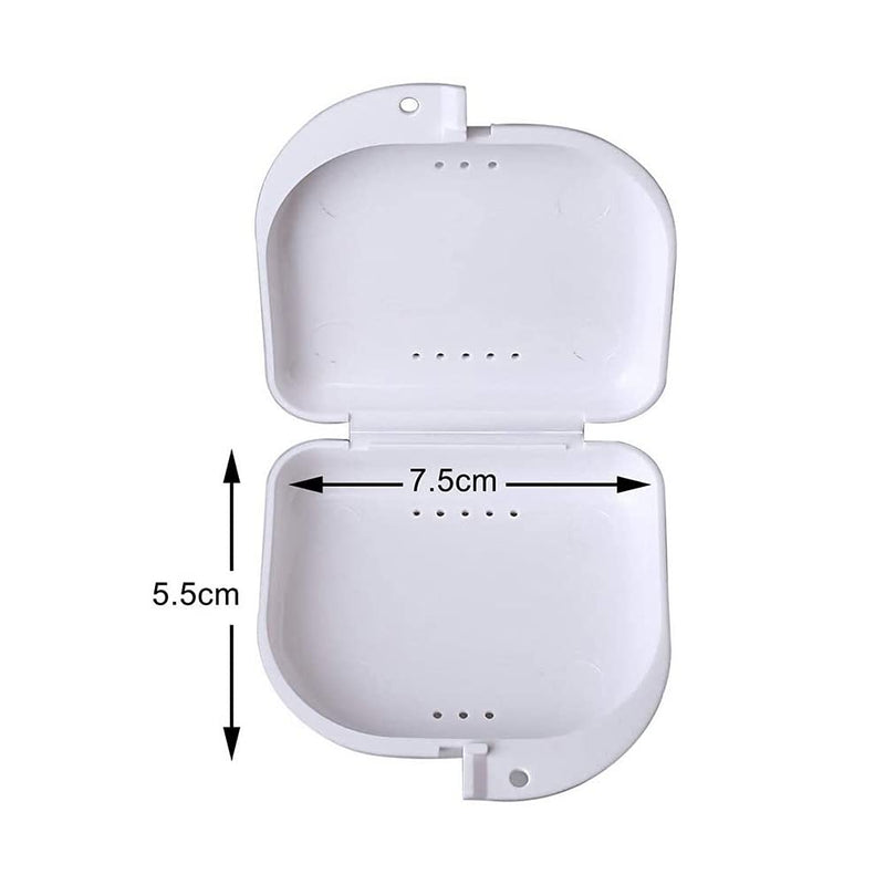 [Australia] - Hsthe Sea 2 pcs Retainer Case with Vent Holes Retainer Container Partial Denture Box,for Denture, Retainer,Mouth Guard,Brace, Teeth Mouth Tray, Blue+White 
