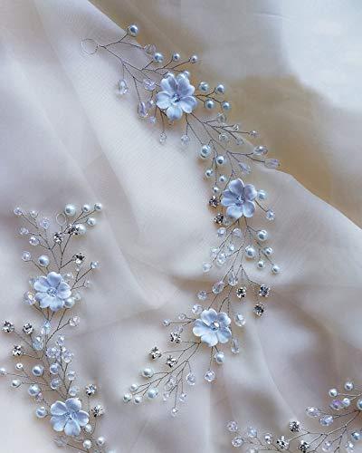 [Australia] - Kercisbeauty White Flower Headband Floral Headpiece Wedding Bridal Rhinestones Jewelry Women Girls Hair Piece Crystal Headband (Rose Gold) Rose Gold 