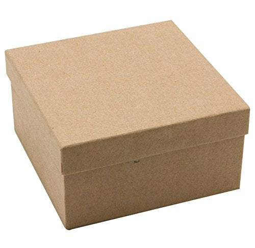 [Australia] - TheDisplayGuys 25-Pack #34 Kraft Brown 3 7/8" x 3 7/8" x 2" Cotton Filled Paper Jewelry Boxes for Gift Display Shipping & Retail 