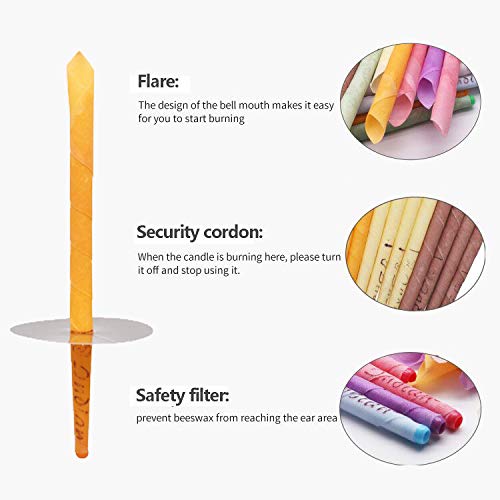 [Australia] - 32pcs Ear Candle for Aromatherapy, Natural Pure Beeswax Ear Candle Remove Ear Wax, with 16 Protective Disks 