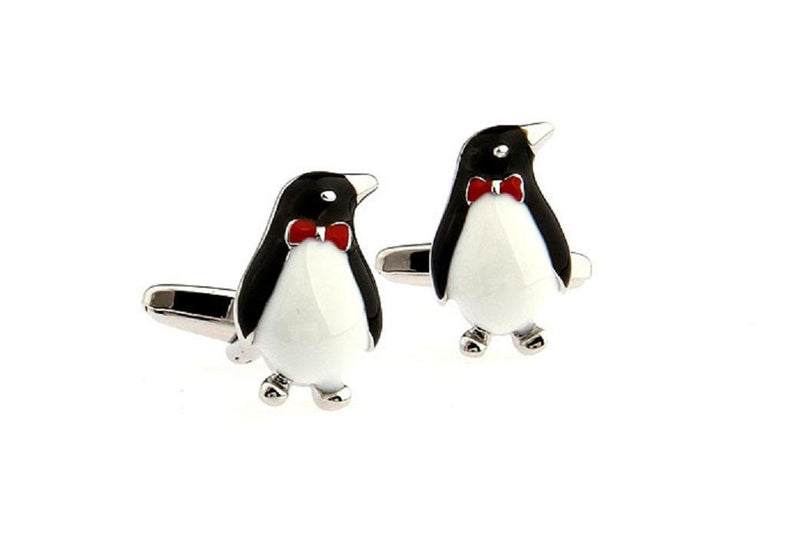 [Australia] - MRCUFF Penguin Formal Pair Cufflinks in a Presentation Gift Box & Polishing Cloth 