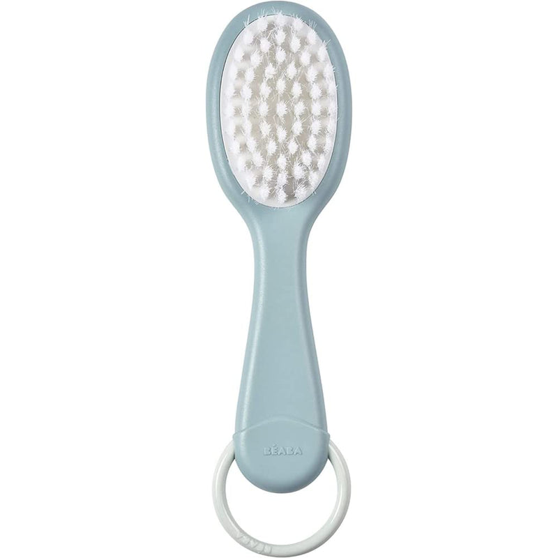 [Australia] - Beaba - Comb + Hairbrush set for Babies and Children - Integrated comb storage system on the back of the brush - Green Blue 