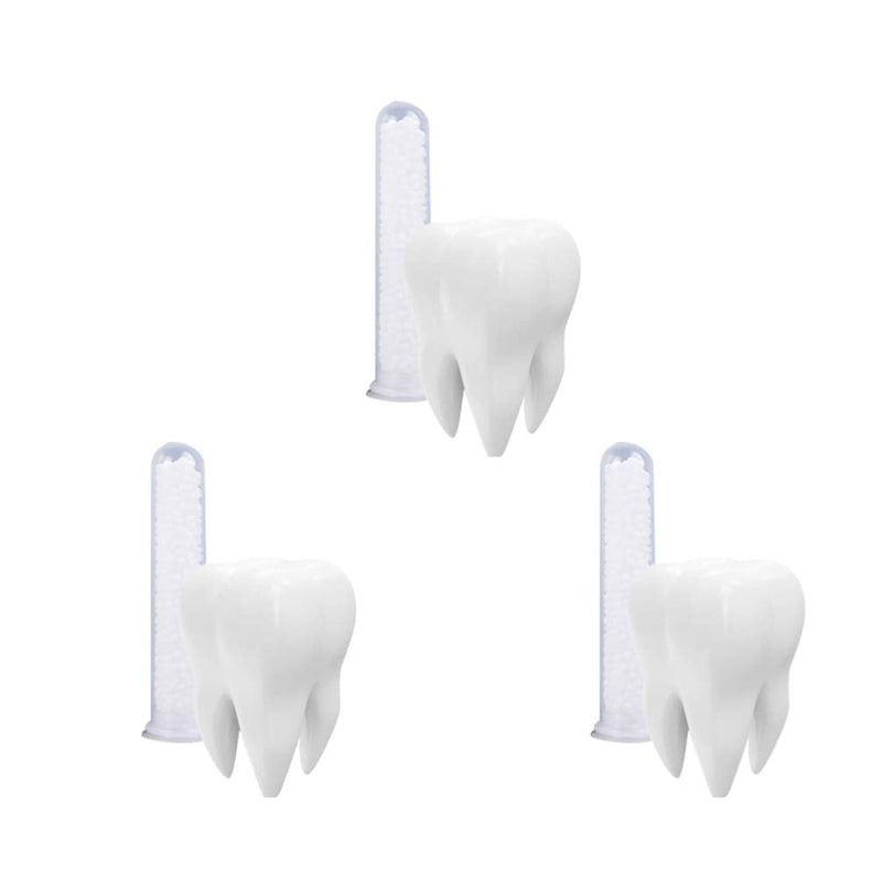 [Australia] - SUPVOX 3Pcs 10mg Makeup Dentures Temporary Teeth Temporary Tooth Repair Kit Handmade Dentures Teeth Filling Materials Denture Care White 
