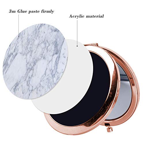 [Australia] - Compact Purse Mirror, Cute Flamingo Pattern Rose Gold Design ravel Mirror, Mini Makeup Mirror Romantic Gifts for Women and Girl Cute Pig 