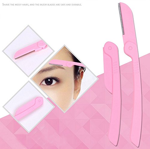 [Australia] - LETB Pink Color 12 Pieces Beauty Care Tools Eyebrow Trimming Kit Eyebrow Scissor&Comb Eyebrow Brush Grooming Set Tweezers and Razor Set Included Free Pink Travel Case Gifts for Girls Women 