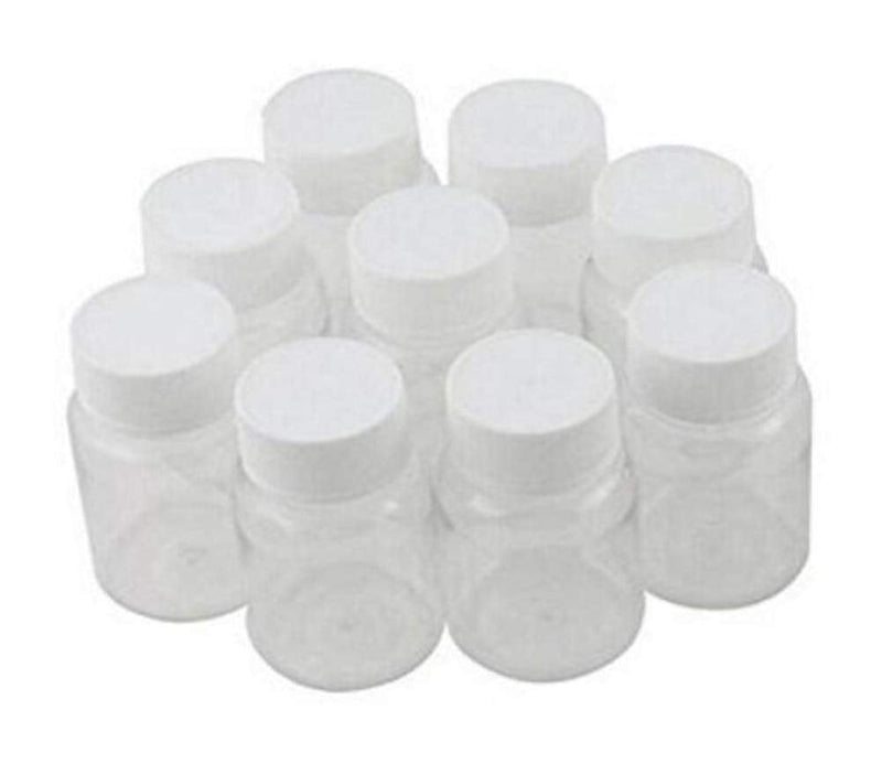 [Australia] - XUMIN 12PCS 50ml/1.7oz Portable Empty Plastic Medicine Bottles Holder Storage Container Case Box with Screw Cap for Pill Tablet Solid Powder Liquid White 