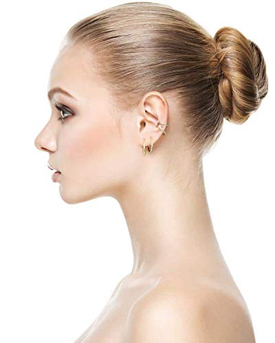 [Australia] - 3 Pairs 925 Sterling Silver Hoop Earrings | Small White Gold Plated Hoop Earrings for Women Girls (13mm, 15mm, 20mm) Gold-13/15/20/25mm 