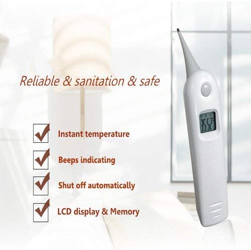 [Australia] - AURYNNS Pet Thermometer Dog Thermometer, Fast Digital Veterinary Thermometer, Pet Thermometer for Dogs, Cats, Horse,Cattle, Pigs,Birds, Sheep.(Battery Included) 