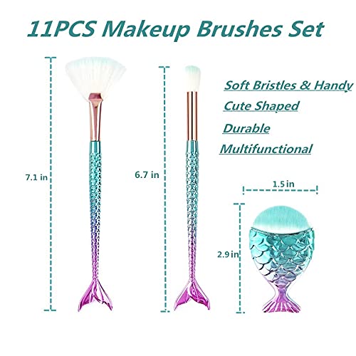 [Australia] - Makeup Brush Set 11Pcs Eye Makeup Brushes, Eyeshadow Concealer Eyeliner Brow Blending Brush Tool 