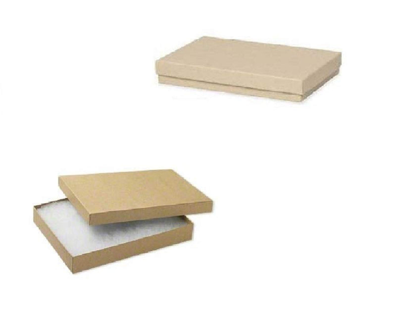 [Australia] - 10 Pack Cotton Filled Kraft Color Jewelry Gift and Retail Boxes 5.25 X 3.75 X 1 Inch Size 