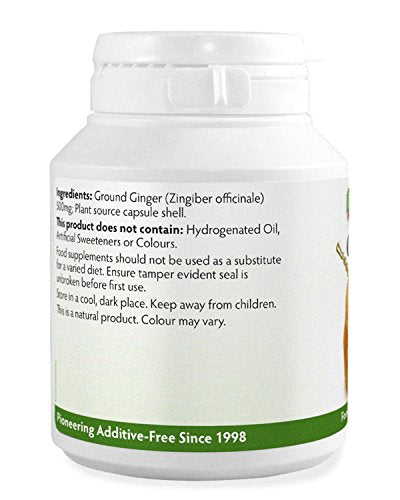 [Australia] - Natural Ginger Root Powdered 500mg x 90 Capsules, No GMO, No Fillers or Magnesium Stearate, for Vegans and Vegetarians, Made in Wales by Health Leads .Working With Nature 