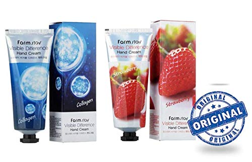 [Australia] - SoltreeBundle 2pcs Set Visible Difference Hand Cream 100ml / 3.52oz, with SoltreeBundle Natural Hemp Paper 50pcs -Korean Beauty Skincare Best (Strawberry & Collagen) Strawberry & Collagen 