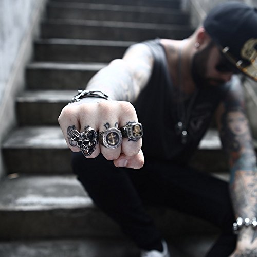 [Australia] - ZMY Home Genuine Stainless Steel Ring Jewelry for Men Fashion Punk Biker Skull Rings A 7 