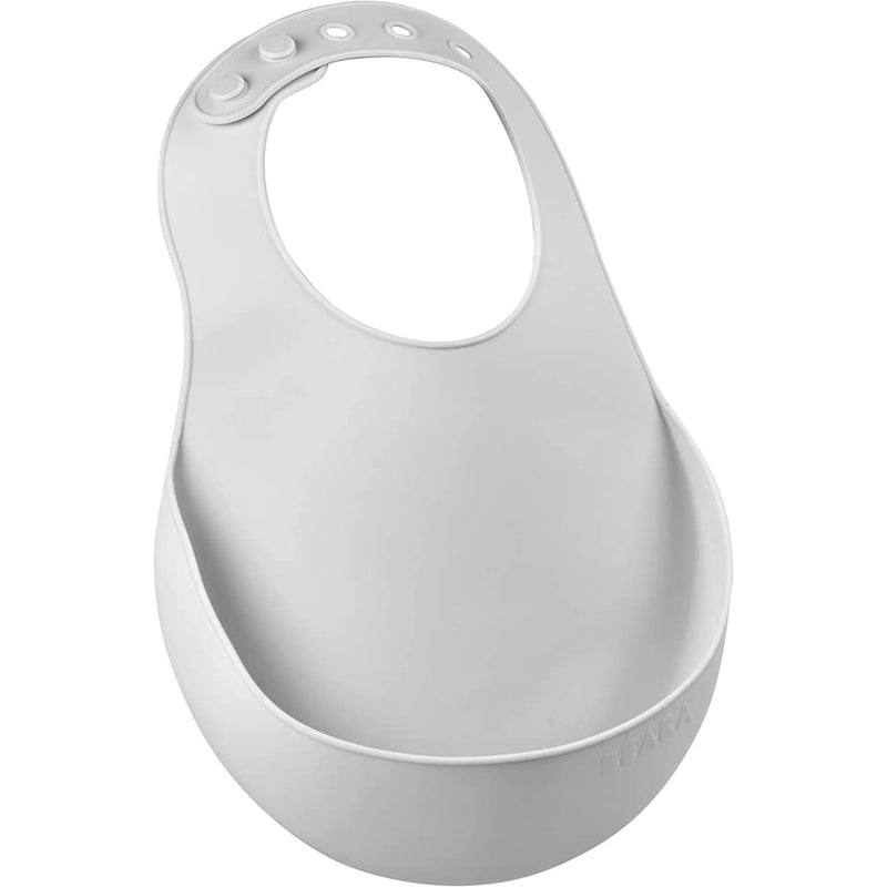 [Australia] - BEABA 2 Pack Waterproof Silicone Baby Bibs, Adjustable Neck Strap, Large Food Catcher Pocket, Soft, Lightweight, Ultra Soft, Easy to Clean, Light Mist/Airy Green, 913509 Airy Green & Light Mist 