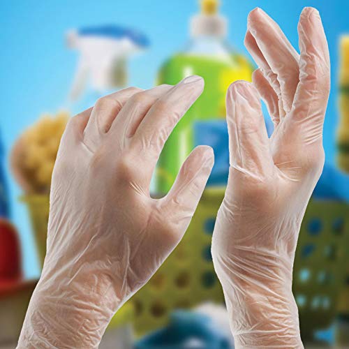 [Australia] - BOX OF 100 Strong Quality CLEAR Vinyl Powder Free LARGE Gloves |Latex Free - Food Safe - Ambidextrous |MULTI PURPOSE DISPOSABLE GLOVES AQL 1.5 EN455 CLASS 1 Gloves 