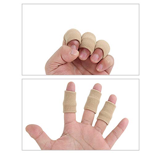 [Australia] - Nutteri 20 Pieces Finger Sleeves, Thumb Splint Brace for Finger Support, Relieve Pain for Arthritis,Triggger Finger, Compression Aid for Sports (nude) nude 