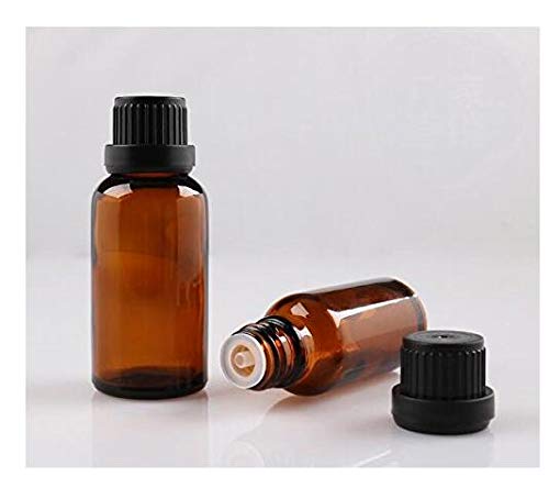 [Australia] - erioctry 50ml Amber Glass Vial Essential Oil Bottles Attar Bottles with Orifice Reducer and Black Cap for Essential Oils, Chemistry Lab Chemicals, Colognes & Perfumes Pack of 3 (50ml) 