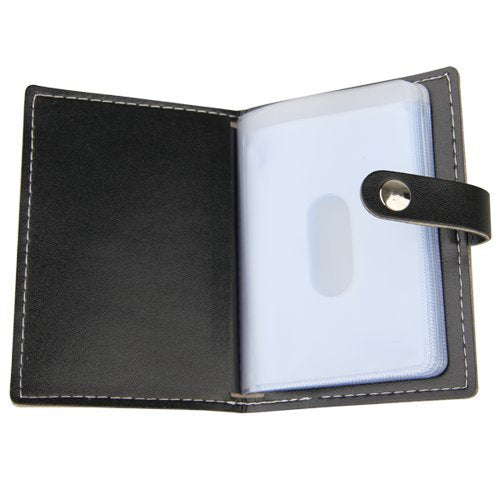 [Australia] - Karlling Slim Minimalist Soft Leather Mini Case Holder Organizer Wallet For 20 Credit Card(Black) Black 