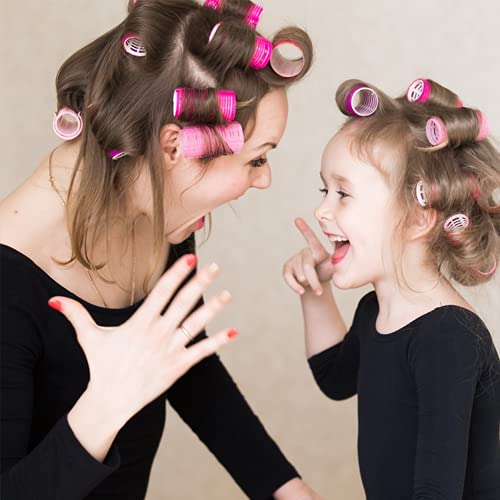 [Australia] - KHEERANA 30 Pieces Hair Rollers - 18 Self Grip Rollers, 12 Duckbill Clips - Salon Hairdressing Hair Curlers 44mm, 36mm And 25mm for Curling and Hair Styling (Rollers+Clips) (30 PCS) 30 PCS 