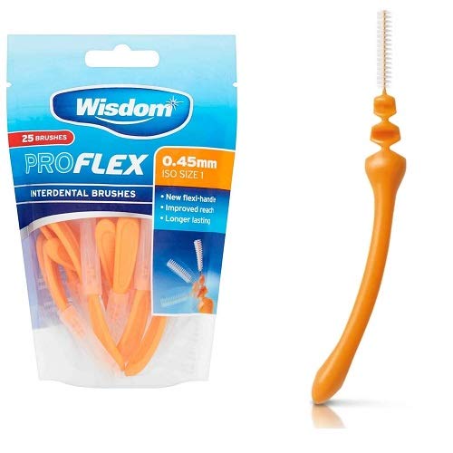 [Australia] - Wisdom Pro Flex Interdental Brushes 0.45mm Orange 25 Pack 0.45 mm (Pack of 25) 