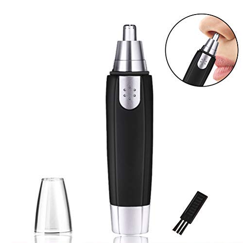 [Australia] - FOCCTS Nose Hair Trimmer, Battery-Operated Ear and Nose Hair Trimmer Clipper Painless Nose Hair Clipper with Stainless Steel Rotation Blades, AA Battery not Included 