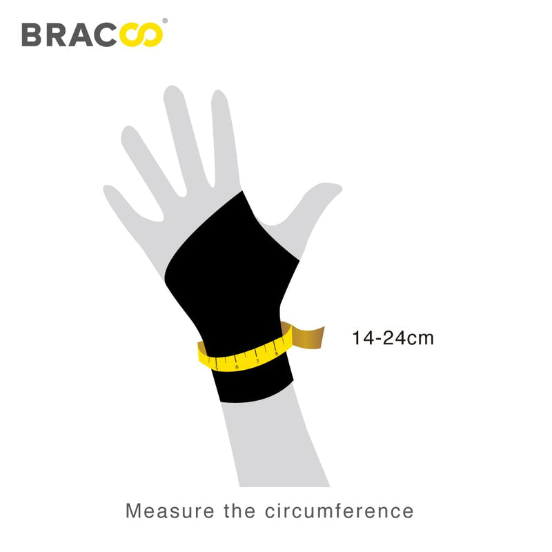 [Australia] - Bracoo WS10 Wrist Support Brace, Hand Support, Adjustable Wrist Wrap Strap for Fitness, Weightlifting, Tendonitis, Carpal Tunnel Arthritis, Joint Pain Relief, Wrist Tendonitis – Fits Right and Left Hand 1 Black 