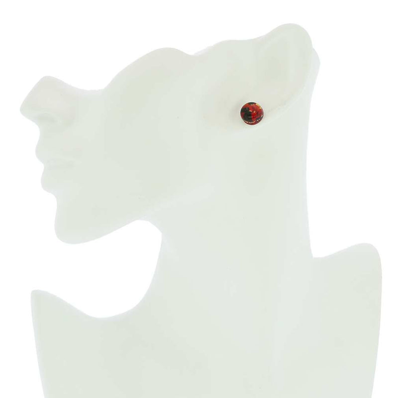 [Australia] - GlassOfVenice Murano Glass Venetian Reflections Heart Necklace and Earrings Set - Black Red 