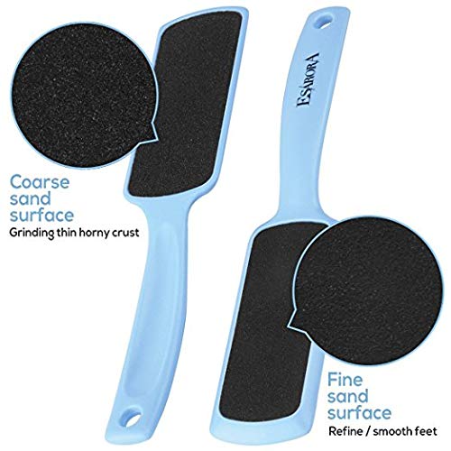 [Australia] - Foot Scrubber Foot File Callus Remover, ESARORA Double-Sided Pedicure Tools Foot Care Pedicure to Remove Hard Skin (Pack of 4) blue+white 