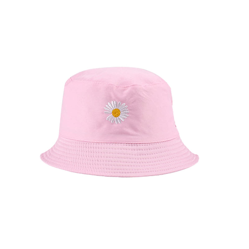 [Australia] - SUNTRADE Unisex Bucket Hat,Double-Side-Wear,Embroidery Hat Summer Travel Beach Sun Visor Outdoor Packable Cap PINK-YELLOW 