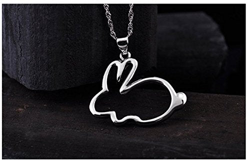 [Australia] - TIKIVILLE 925 Sterling Silver Bunny Pendant Necklace 1 by 1 Inch rhodium-plated-silver 