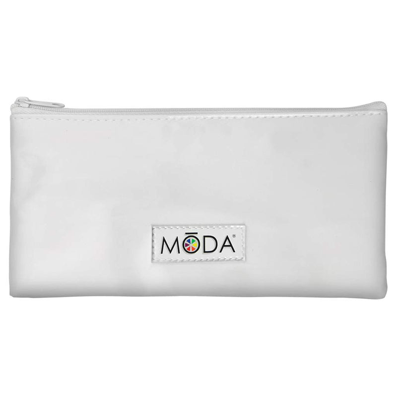 [Australia] - MODA Full Size Complete 5pc Makeup Brush Set with Pouch, Includes - Multi-Purpose Powder, Angle Foundation, Domed Shadow, and Angle Liner Brushes, Multicolor 