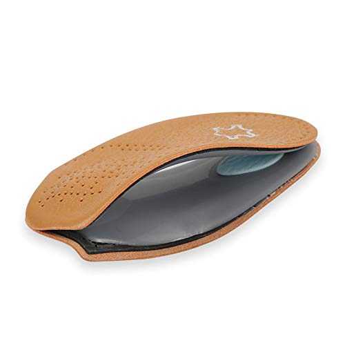 [Australia] - 3/4 Cushioned Orthotic Insoles with Metatarsal Pad, Leather Half Shoe Inserts 2.8cm Arch Support for Plantar Fasciitis, Pair (EU 41/42) EU 41/42 