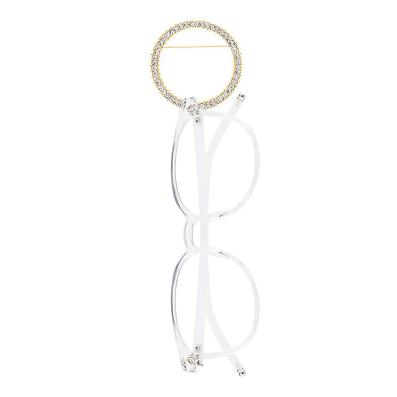 [Australia] - TERAISE Glasses Holder Brooch Classic Fashion Metal Ring Sunglasses Necklace Simple Design Brooch Jewelry(Gold) Brooch-gold 
