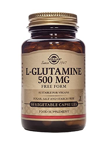 [Australia] - Solgar L-Glutamine 500 mg Vegetable Capsules - Pack of 50 - Fuel For Muscles - Supports An Active Healthy Lifestyle - Vegan and Gluten Free 