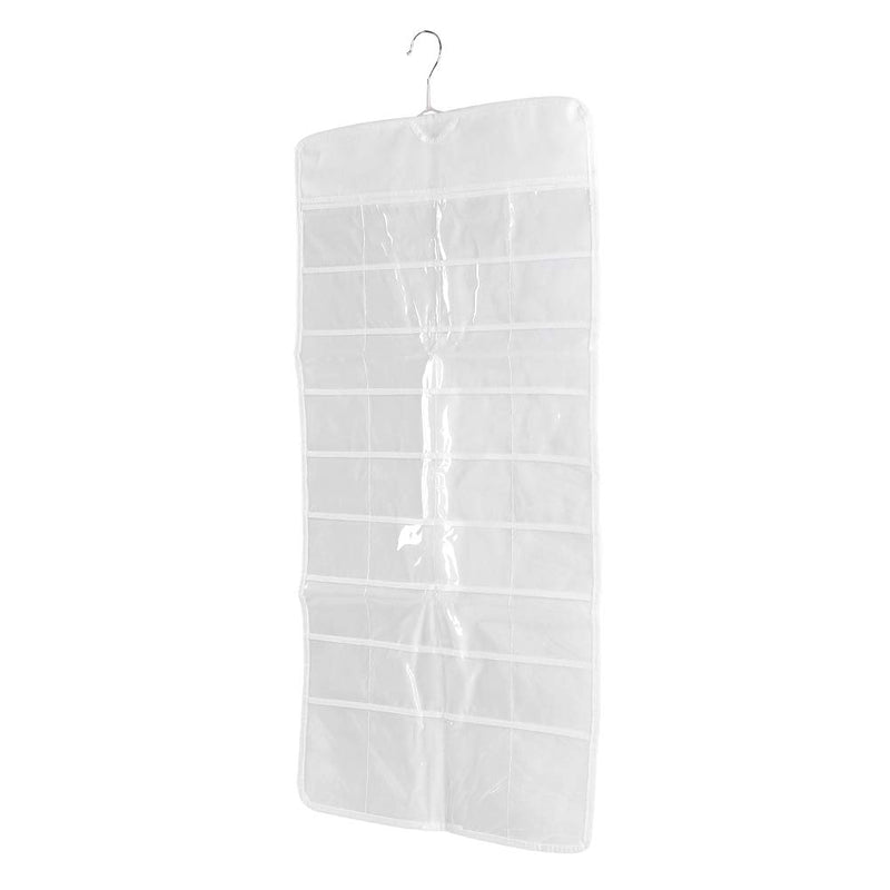 [Australia] - TOPINCN Hanging Jewelry Organizer Dual-Sided 72-grids Transparent PVC Clear Hang Over The Door Storage Bag Jewelry Accessory Organizer 