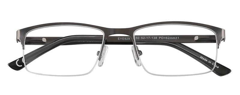 [Australia] - Eyecedar 5-Pack Reading Glasses Men Blue Light Blocking Half frame Rectangle Style Metal Grey Spring Hinges Readers 1.50 5 Pairs Mix 1.5 x 