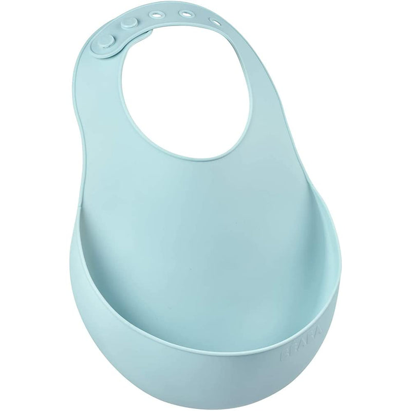 [Australia] - BEABA 2 Pack Waterproof Silicone Baby Bibs, Adjustable Neck Strap, Large Food Catcher Pocket, Soft, Lightweight, Ultra Soft, Easy to Clean, Light Mist/Airy Green, 913509 Airy Green & Light Mist 
