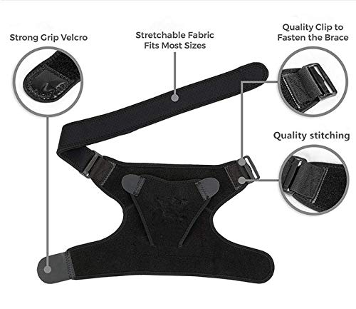 [Australia] - ellostar Stabilizing Shoulder Brace for Women and Men, Adjustable All Size Fit Sleeve Wrap with Ice Pack Pocket, Pain Relief for Injuries, Recovery and Dislocated Shoulder 