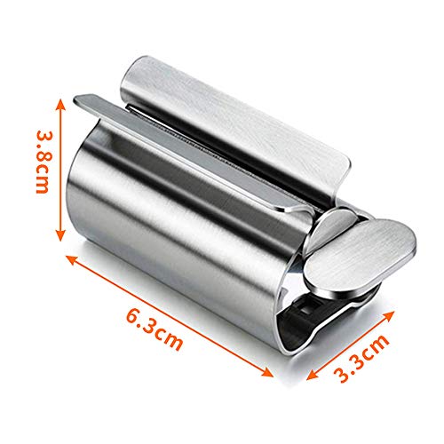 [Australia] - Guokoo Toothpaste Squeezer, Metal Toothpaste Tube Wringer Seat Holder Stand for Toothpaste, Hand Cream or Mustard Sauce (Stainless Steel) 