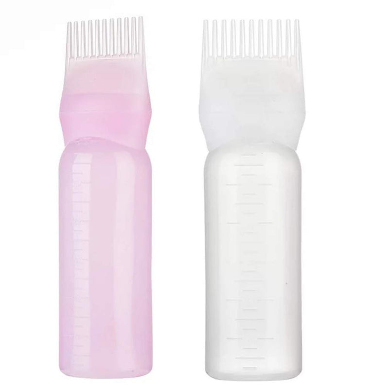 [Australia] - Beaupretty Root Comb Applicator Bottle Hair Color Brush Applicator Hair Dye Bottle with Comb and Graduated Scale,3pcs 