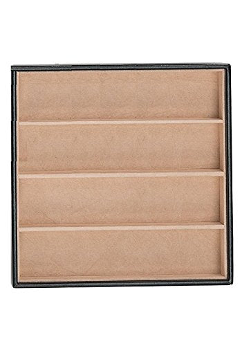 [Australia] - Glenor Co Jewelry Organizer Tray - Set of 2 - Stackable 8 Slots Jewelry Storage Trays - Display on Dresser or Drawer - for Necklace & Bracelet - Compatible with Other Glenor Trays - Black 