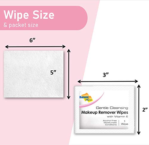 [Australia] - Diamond Wipes Gentle Makeup Remover Cleansing Face Wipes Pack of 50 Wipes Made with Vitamin E Perfect for Waterproof Makeup 