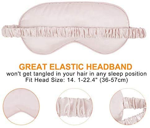 [Australia] - YouCut Sleep Eye Mask with Elastic Strap Headband, Lightweight Comfortable Soft Silk Like for Men Women Traveling (Light Pink) Light Pink 