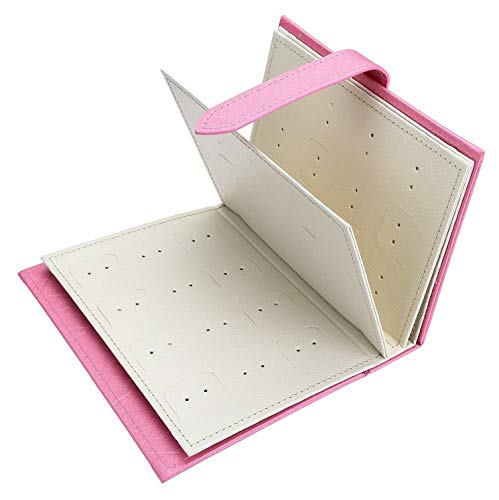 [Australia] - L'cattie Earring Organizer Book Creative Earring Holder Portable Travel Jewelry Storage Boxes (Pink, one Size) Pink 