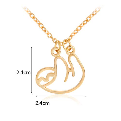 [Australia] - Your Always Charm 2Pcs Sloth Necklace,Hanging Hollow Sloth Frienship Necklace Sloth Gifts for Sloth Lovers 2 Gold 